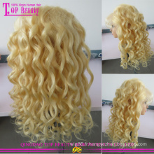 Mode gros super blonde cheveux brésiliens plein lacet perruque blondes perruques de qualité pour les femmes